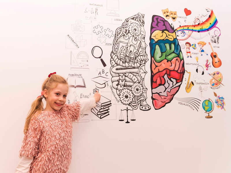 De synchronisatie van de linker en rechter hersenhelft tijdens abacus training illustreert