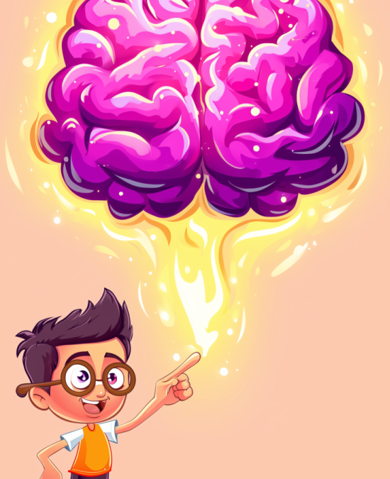 Visualisatie van de geharmoniseerde en geactiveerde hersenhelften bij een succesvolle Kid Genius student in Rotterdam.